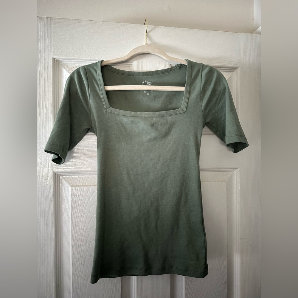 J. Crew Olive Short Sleeve Top